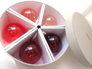 希少◆廃盤 Iittala Ornament Glass ball 5set RED イッタラ オーナメント セット レッド 赤 クリスマス 飾り 箱付き 新品！