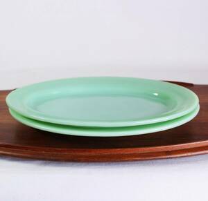 [ Yupack free shipping ]2 pieces set! beautiful goods # Fire King Jedi 11*1/2 oval platter restaurant wear FIRE KING 1950 period 