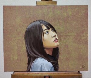 真作　木村優介　「君の心に帰りたい」　F6、キャンバス　油絵　美人画　一点物