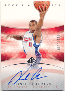 Lionel Chalmers NBA 2004-05 Upper Deck SP Authentic RC Rookie Auto 1499枚限定 ルーキーオート ライオネル・チャルマース