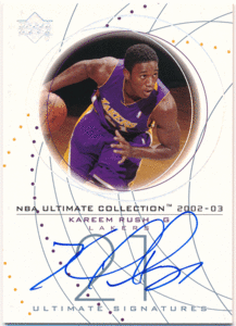 Kareem Rush NBA 2002-03 UD Ultimate Collection RC Rookie Signature Auto 直筆サイン ルーキーオート カリーム・ラッシュ