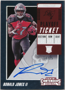 Ronald Jones NFL 2018 Panini Contenders RC Rookie Playoff Ticket Auto 25枚限定 ルーキーチケットオート ロナルド・ジョーンズ