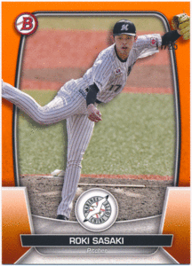 2023 Bowman NPB 日本プロ野球 佐々木朗希 千葉ロッテマリーンズ Orange Parallel 25枚限定 オレンジパラレル Roki Sasaki