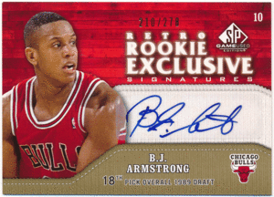 B.J. Armstrong NBA 2009-10 UD SP Game Used Retro Rookie Exclusive Signature Auto 278枚限定 オート アームストロング