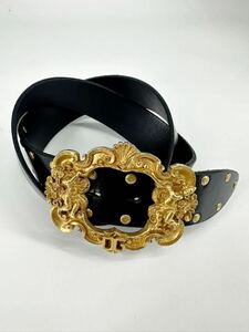  rare / beautiful goods /DOLCE & GABBANA/ angel buckle leather belt /w36 90cm/ Dolce Gabbana / original leather D&G Angel black Dolce&Gabbana 