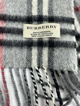 希少/美品/BURBERRY/カシミヤ ノバチェック マフラー/バーバリー LONDON ロンドン チェック ストール ケープ ウール イギリス製 グレー_画像4