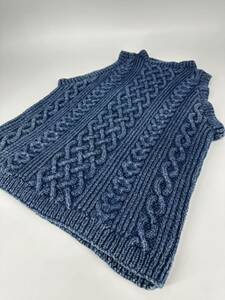  rare / Vintage /SHIPS special order INVERALLAN indigo knitted the best / Inverallan Ships gilet tops sweater 3A cardigan 1A