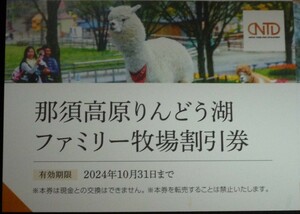 即日発送 在庫3枚有り☆日本駐車場開発 株主優待券 那須高原りんどう湖ファミリー牧場割引券 日本テーマパーク開発 ポイント消化 最新 即決