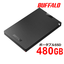 ★送料無料★ 美品【BUFFALO　外付け ポータブル SSD　480GB】 Win/Mac/PS5/PS4対応　USB 3.2(Gen 1)　コンパクト＆軽量・耐振動・耐衝撃_画像1