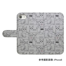 かんたんスマホ3　A205KC　スマホケース 手帳型 プリントケース 猫 ネコ cat イラストアニマル サングラス_画像2