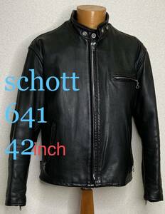 良品⑪schott【42】641米国製 シングルライダース◇牛革ジャン ハーレーgpz