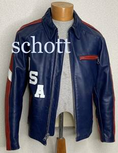 ⑤schott【36】441米国製 シングルライダース◇牛革ジャン ハーレーgpz