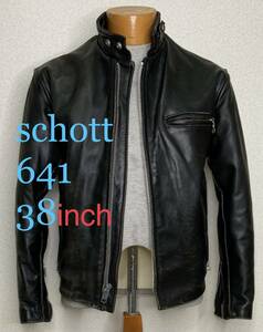 訳あり⑤schott【38】641米国製 シングルライダース◇バイク 牛革ジャン ハーレー　gpz 900