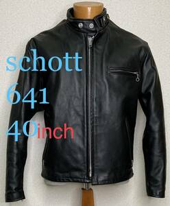 美品②schott【40】641米国製 シングルライダース◇バイク 牛革ジャン ハーレー　gpz 900