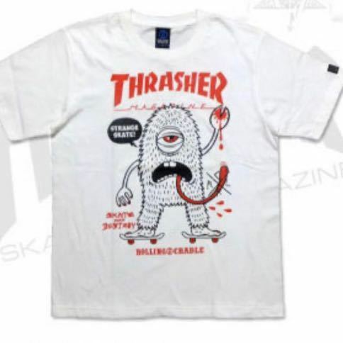 THRASHER スラッシャー/ SKATE AND DESTROY スケートアンドデストロイ　TEE スケーター　スケボー　キャラクター　tシャツ size:S