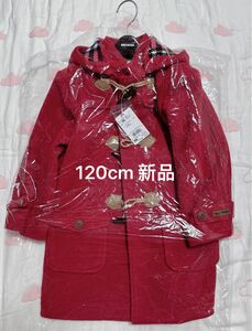 ミキハウス120cm 上着　ジャケット　コート　レッド　可愛い服　チェック　防寒着　厚み暖かい