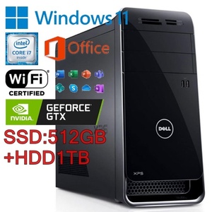 ☆グラボ 搭載ゲーミングデスクトップPC☆Dell XPS 8700 秒速起動Core i7 /16GB /グラボGTX660/ SSD 512GB+1TB/最新Windows11/Office2021