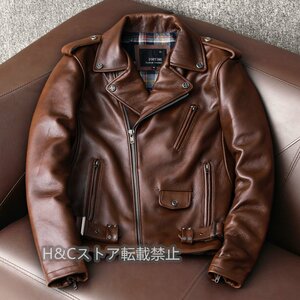 牛革 レザージャケット ホースハイド ライダース 革ジャン 本革 メンズファッション アメカジ レトロ バイクレザー S～6XL