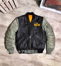 中綿 牛革 革 フライトジャケット 革ジャン レザージャケット ゴートスキン 本革 メンズファッション ジャンパー シープス S～3XL_画像2