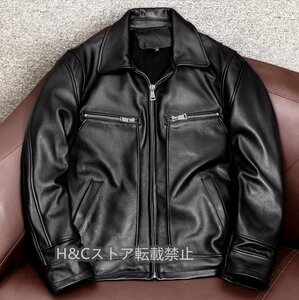  new work cow leather leather jacket leather jacket locomotive Single Rider's kau hyde original leather bike leather men's fashion American Casual S~5XL