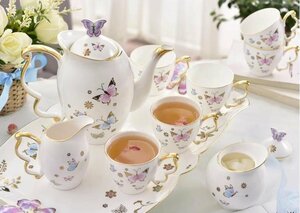  Western-style tableware tea utensils 15 point set high quality pot cup saucer la Mix table wear interior gift box 