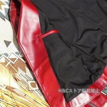 レザージャケット 上品　本革 牛革　高級　ライダースジャケット メンズファッション バイクジャケット 　 革ジャン S～2XL　レッド_画像10