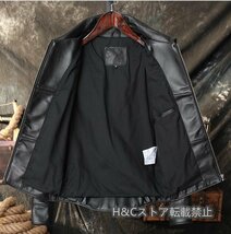 メンズ 革ジャン レザージャケット 牛革 本革 ライダース バイクウエア ブルゾン ハーレーコート オートバイ M~5XL_画像2