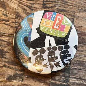 【USA vintage】缶バッジ VIDEO VERITE ビデオベリテ アイロニック アメリカ ビンテージ 缶バッチ 缶バッヂ