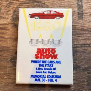 【USA vintage】缶バッジauto show オートショー 車 アメ車 アメリカ ビンテージ 缶バッチ 缶バッヂ