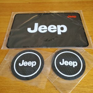 ジープ JEEP ドリンクマット 滑り止めマット ラングラー コンパス レネゲード チェロキー パトリオット コマンダー グラディエーター