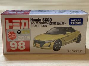 【初回特別カラー：新品/未開封】トミカ 98 ホンダ S660 / HONDA S660 [2016年 NEWシール付き]