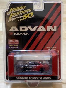 【MiJo特注/新品：未開封】ジョニーライトニング 1999年 ニッサン スカイライン GT-R BNR34 [ADVAN/アドバン]