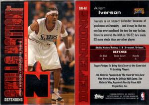 ★2枚セット★ Allen Iverson 2005-06 Bowman Skills Nation Relic, #100 Gold, #100, Bowman Chrome #100