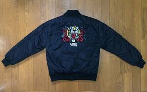 美品 VANS Tiger and Rose Bomber Jacket MA-1 VA18FW-MJ12 バンズ タイガー ローズ ボンバージャケット ブラック 黒 S 虎 薔薇 バラ 刺繍