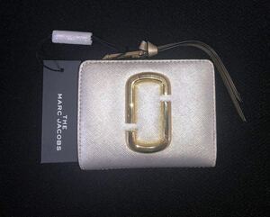 新品 正規 MARC JACOBS Snapshot マークジェイコブス スナップショット ウォレット 二つ折り 財布 シルバー ゴールド 銀 金 牛革 レザー