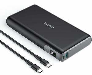 新品、未開封■モバイルバッテリー 大容量 30000mAh 100W パソコン充電 USB-A+USB-C 2ポート LEDデジタル表示 USB-Cケーブル付 PSE認証済