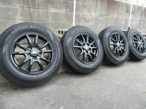 ☆　スタッドレスタイヤホイールセット　175/80R15　2022年【美品】深溝 パジェロミニなど H58A　　☆