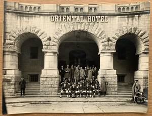 1922年 日米野球 全米軍 神戸オリエンタルホテル前集合写真 大判生写真 当時物 / Hハンター / ペノック / ホイト / ケリー / ステンゲル 他