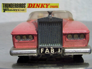 t60S DENKY TOYS ENGLAND Thunderbirds FAB1 Penelope Dinky international ... Thunderbird Britain peach color ... pink. .ne rope number box attaching 