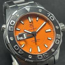 TAGHEUER タグホイヤー Aquaracer アクアレーサー 希少オレンジ文字盤 ベゼル　ねじ込みOK 希少品 メンズ ウォッチ_画像2