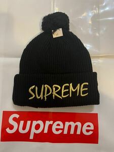 新品未使用　Supreme NEW ERA シュプリーム　ニューエラ　14AW FTP Beanie ビーニー　ニットキャップ　ニット帽　ボンボン　ブラック 黒 