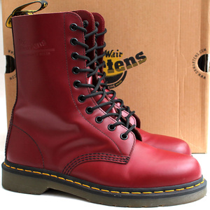 Dr.MARTENS ドクターマーチン★10ホールブーツ UK7＝26 1490 チェリーレッド 10 EYE BOOT レースアップブーツ i-522