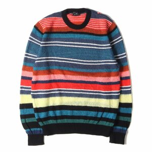 Paul Smith Paul Smith вязаный размер :M мульти- окантовка шерсть Blend вырез лодочкой вязаный свитер PULLOVER CREW NECK PS