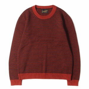 TENDERLOIN テンダーロイン ニット サイズ:S ボーダー クルーネック ウール ニット セーター T-BOARDER KNIT レッド ブラック 赤黒