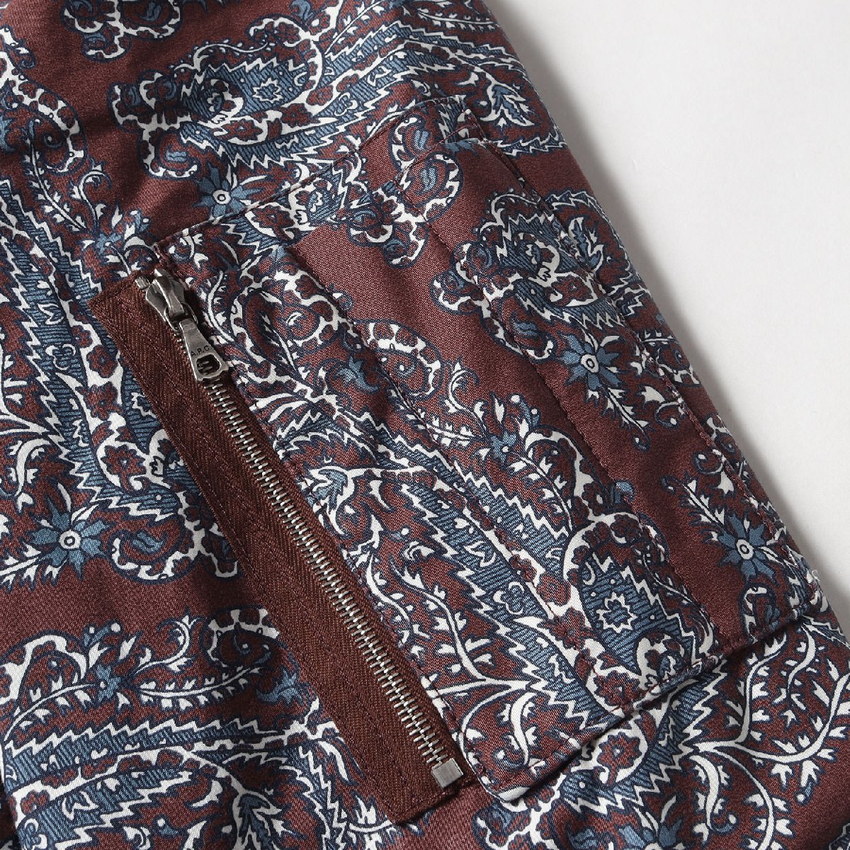 美品 A.P.C. アーペーセー ジャケット サイズ:S 近年モデル ペイズリー プリント パテッド ボンバー ジャケット アウター ブラウン ブルー