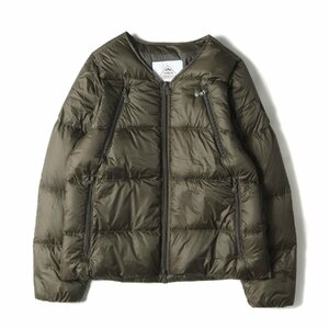 新品 PYRENEX ピレネックス ジャケット サイズ:S 21AW UNITED ARROWS 別注 ノーカラー ナイロン ダウン ジャケット オリーブ ブランド