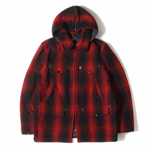 JELADO ジェラード ジャケット サイズ:38(M) フード付き チェック ウール ハンティング ジャケット Wool Hunting Jacket レッドチェック