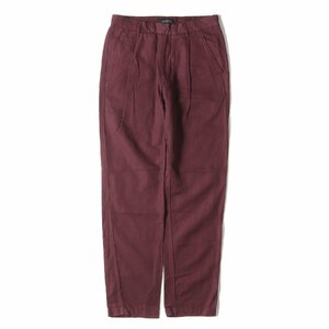 SATURDAYS SURF NYC Sata te-z Surf New York pants size :28 one tuck linen cotton chino pants dark red bottoms trousers 