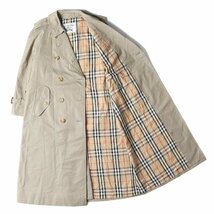 BURBERRY バーバリー 90s コットンギャバジン トレンチ コート 裏地ノバチェック OLD オールド ベージュ 11AB3(着丈114) レディースサイズ_画像3