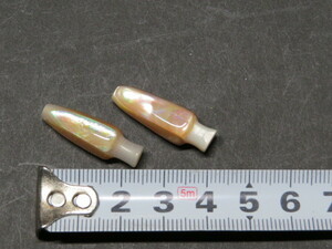日本アワビ貝トローリングルアーヘッド・トローリングヘッド■９ミリ・４面貼砲弾型　未使用　格安釣り具　カツオ　天然貝　かぐら